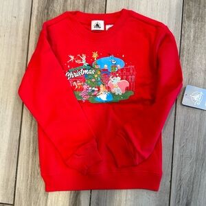 New Disney Classics Christmas Crew Sweater, holiday, toddler 5/6, red green